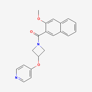 molecular formula C20H18N2O3 B2911275 (3-Methoxynaphthalen-2-yl)-(3-pyridin-4-yloxyazetidin-1-yl)methanone CAS No. 2415487-82-8