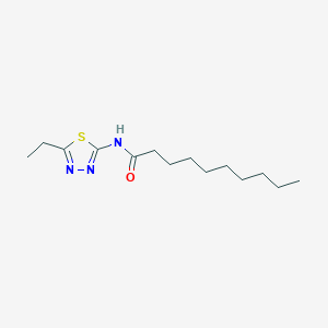 molecular formula C14H25N3OS B291128 N-(5-ethyl-1,3,4-thiadiazol-2-yl)decanamide 