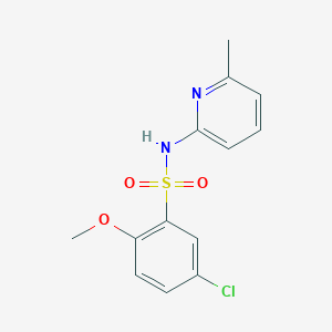 molecular formula C13H13ClN2O3S B2911288 5-chloro-2-methoxy-N-(6-methylpyridin-2-yl)benzenesulfonamide CAS No. 477305-70-7