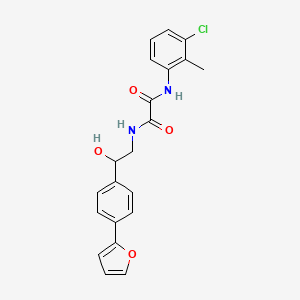 molecular formula C21H19ClN2O4 B2911315 N-(3-chloro-2-methylphenyl)-N'-{2-[4-(furan-2-yl)phenyl]-2-hydroxyethyl}ethanediamide CAS No. 2097859-10-2