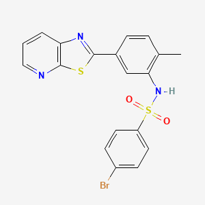 molecular formula C19H14BrN3O2S2 B2911317 4-bromo-N-(2-methyl-5-(thiazolo[5,4-b]pyridin-2-yl)phenyl)benzenesulfonamide CAS No. 896679-74-6