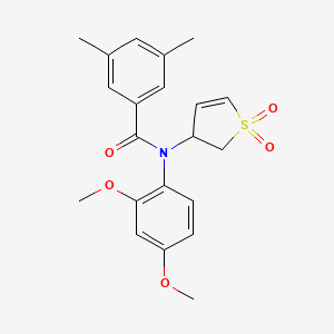 molecular formula C21H23NO5S B2911318 N-(2,4-dimethoxyphenyl)-N-(1,1-dioxido-2,3-dihydrothien-3-yl)-3,5-dimethylbenzamide CAS No. 852439-30-6