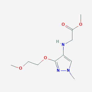 molecular formula C10H17N3O4 B2911323 Methyl 2-[[3-(2-methoxyethoxy)-1-methylpyrazol-4-yl]amino]acetate CAS No. 2247207-50-5