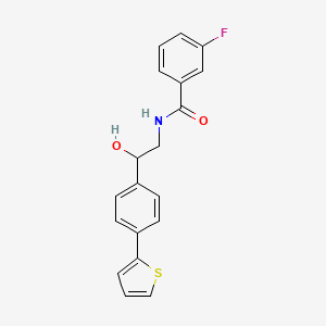 3-Fluoro-N-[2-hydroxy-2-(4-thiophen-2-ylphenyl)ethyl]benzamide
