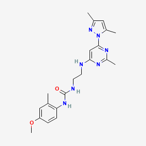1-(2-((6-(3,5-dimethyl-1H-pyrazol-1-yl)-2-methylpyrimidin-4-yl)amino)ethyl)-3-(4-methoxy-2-methylphenyl)urea