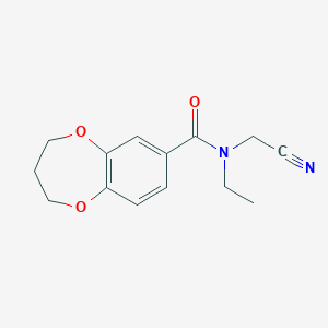 molecular formula C14H16N2O3 B2911334 N-(cyanomethyl)-N-ethyl-3,4-dihydro-2H-1,5-benzodioxepine-7-carboxamide CAS No. 1311924-09-0