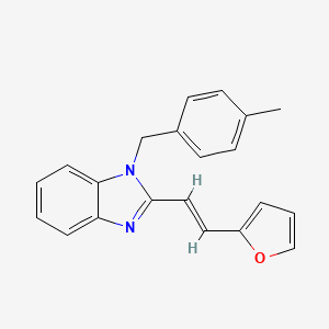 molecular formula C21H18N2O B2911340 2-[(E)-2-(2-furyl)vinyl]-1-(4-methylbenzyl)-1H-benzimidazole CAS No. 1164479-40-6