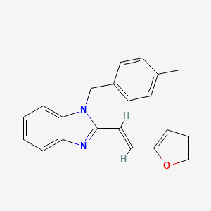 molecular formula C21H18N2O B2911340 2-[(E)-2-(furan-2-yl)ethenyl]-1-[(4-methylphenyl)methyl]-1H-1,3-benzodiazole CAS No. 1164479-40-6