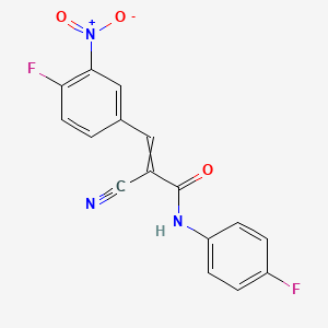 2-cyano-3-(4-fluoro-3-nitrophenyl)-N-(4-fluorophenyl)prop-2-enamide