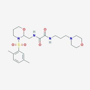 B2911356 N1-((3-((2,5-dimethylphenyl)sulfonyl)-1,3-oxazinan-2-yl)methyl)-N2-(3-morpholinopropyl)oxalamide CAS No. 872724-29-3