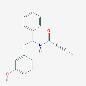 B2911361 N-[2-(3-Hydroxyphenyl)-1-phenylethyl]but-2-ynamide CAS No. 2411242-07-2