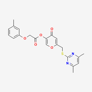 molecular formula C21H20N2O5S B2911384 [6-[(4,6-Dimethylpyrimidin-2-yl)sulfanylmethyl]-4-oxopyran-3-yl] 2-(3-methylphenoxy)acetate CAS No. 877637-21-3