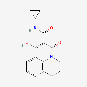 molecular formula C16H16N2O3 B2911389 N-cyclopropyl-7-hydroxy-5-oxo-2,3-dihydro-1H,5H-pyrido[3,2,1-ij]quinoline-6-carboxamide CAS No. 376625-12-6