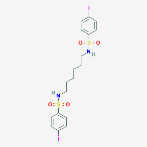 molecular formula C18H22I2N2O4S2 B291139 4-iodo-N-(6-{[(4-iodophenyl)sulfonyl]amino}hexyl)benzenesulfonamide 