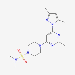 4-(6-(3,5-dimethyl-1H-pyrazol-1-yl)-2-methylpyrimidin-4-yl)-N,N-dimethylpiperazine-1-sulfonamide