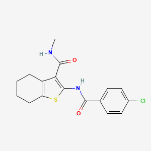 molecular formula C17H17ClN2O2S B2911394 2-(4-chlorobenzamido)-N-methyl-4,5,6,7-tetrahydrobenzo[b]thiophene-3-carboxamide CAS No. 892976-56-6