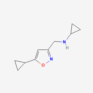molecular formula C10H14N2O B2911395 N-[(5-cyclopropyl-1,2-oxazol-3-yl)methyl]cyclopropanamine CAS No. 1250142-96-1