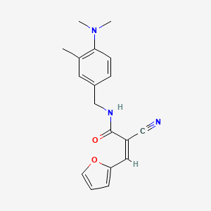 (Z)-2-cyano-N-[[4-(dimethylamino)-3-methylphenyl]methyl]-3-(furan-2-yl)prop-2-enamide