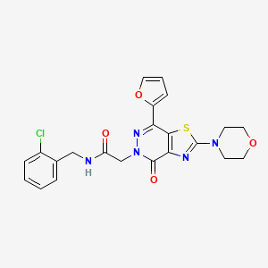 molecular formula C22H20ClN5O4S B2911401 N-(2-chlorobenzyl)-2-(7-(furan-2-yl)-2-morpholino-4-oxothiazolo[4,5-d]pyridazin-5(4H)-yl)acetamide CAS No. 1203071-66-2