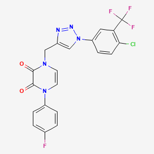 molecular formula C20H12ClF4N5O2 B2911402 1-[[1-[4-Chloro-3-(trifluoromethyl)phenyl]triazol-4-yl]methyl]-4-(4-fluorophenyl)pyrazine-2,3-dione CAS No. 2379996-60-6