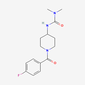 molecular formula C15H20FN3O2 B2911411 3-[1-(4-Fluorobenzoyl)piperidin-4-yl]-1,1-dimethylurea CAS No. 1796405-53-2