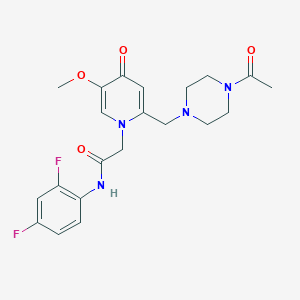 molecular formula C21H24F2N4O4 B2911425 2-(2-((4-acetylpiperazin-1-yl)methyl)-5-methoxy-4-oxopyridin-1(4H)-yl)-N-(2,4-difluorophenyl)acetamide CAS No. 921477-58-9