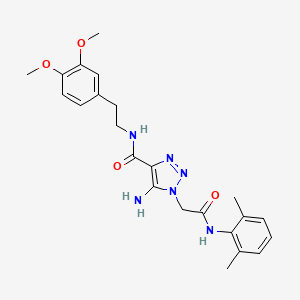 molecular formula C23H28N6O4 B2911440 5-amino-N-(3,4-dimethoxyphenethyl)-1-(2-((2,6-dimethylphenyl)amino)-2-oxoethyl)-1H-1,2,3-triazole-4-carboxamide CAS No. 887214-14-4