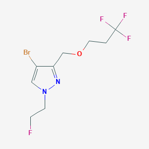 molecular formula C9H11BrF4N2O B2911460 4-bromo-1-(2-fluoroethyl)-3-[(3,3,3-trifluoropropoxy)methyl]-1H-pyrazole CAS No. 1856084-39-3