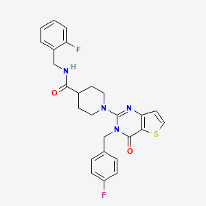 N-(2-fluorobenzyl)-1-(3-(4-fluorobenzyl)-4-oxo-3,4-dihydrothieno[3,2-d]pyrimidin-2-yl)piperidine-4-carboxamide