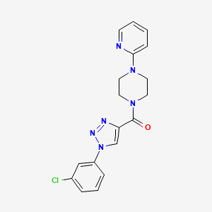 molecular formula C18H17ClN6O B2911466 (1-(3-chlorophenyl)-1H-1,2,3-triazol-4-yl)(4-(pyridin-2-yl)piperazin-1-yl)methanone CAS No. 1326932-63-1