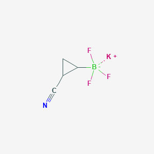 molecular formula C4H4BF3KN B2911478 Potassium (2-cyanocyclopropyl)trifluoroborate CAS No. 1698912-05-8