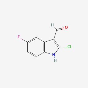 molecular formula C9H5ClFNO B2911486 2-chloro-5-fluoro-1H-indole-3-carbaldehyde CAS No. 535925-49-6