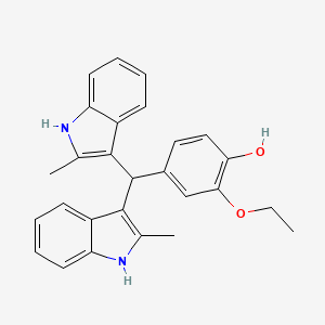 molecular formula C27H26N2O2 B2911490 4-[bis(2-methyl-1H-indol-3-yl)methyl]-2-ethoxyphenol CAS No. 315235-11-1