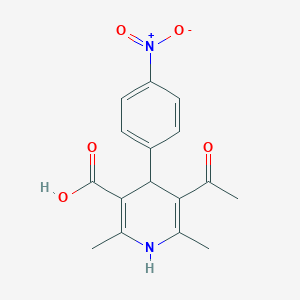 molecular formula C16H16N2O5 B2911494 5-acetyl-2,6-dimethyl-4-(4-nitrophenyl)-1,4-dihydropyridine-3-carboxylic Acid CAS No. 219553-55-6