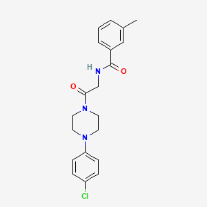 molecular formula C20H22ClN3O2 B2911517 N-{2-[4-(4-chlorophenyl)piperazino]-2-oxoethyl}-3-methylbenzenecarboxamide CAS No. 338419-57-1