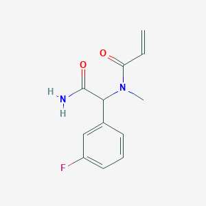 molecular formula C12H13FN2O2 B2911524 N-[2-Amino-1-(3-fluorophenyl)-2-oxoethyl]-N-methylprop-2-enamide CAS No. 2411195-01-0