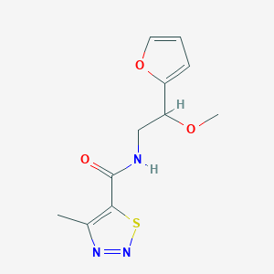 molecular formula C11H13N3O3S B2911530 N-(2-(furan-2-yl)-2-methoxyethyl)-4-methyl-1,2,3-thiadiazole-5-carboxamide CAS No. 1788559-39-6
