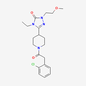 molecular formula C20H27ClN4O3 B2911532 3-(1-(2-(2-chlorophenyl)acetyl)piperidin-4-yl)-4-ethyl-1-(2-methoxyethyl)-1H-1,2,4-triazol-5(4H)-one CAS No. 1797956-79-6