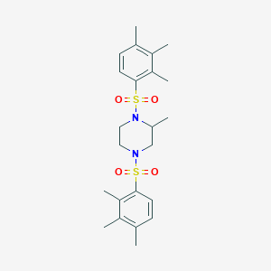 molecular formula C23H32N2O4S2 B2911533 2-Methyl-1,4-bis(2,3,4-trimethylbenzenesulfonyl)piperazine CAS No. 433698-09-0
