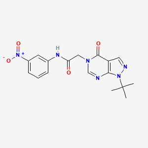 molecular formula C17H18N6O4 B2911535 2-(1-(tert-butyl)-4-oxo-1H-pyrazolo[3,4-d]pyrimidin-5(4H)-yl)-N-(3-nitrophenyl)acetamide CAS No. 863447-96-5