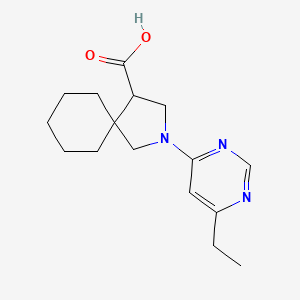 molecular formula C16H23N3O2 B2911538 2-(6-Ethylpyrimidin-4-yl)-2-azaspiro[4.5]decane-4-carboxylic acid CAS No. 2034520-34-6