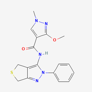 molecular formula C17H17N5O2S B2911545 3-methoxy-1-methyl-N-(2-phenyl-4,6-dihydro-2H-thieno[3,4-c]pyrazol-3-yl)-1H-pyrazole-4-carboxamide CAS No. 1226440-53-4