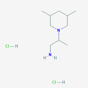 molecular formula C10H24Cl2N2 B2911553 2-(3,5-Dimethylpiperidin-1-yl)propan-1-amine;dihydrochloride CAS No. 2287333-40-6