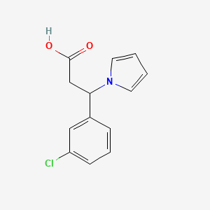 molecular formula C13H12ClNO2 B2911555 3-(3-chlorophenyl)-3-(1H-pyrrol-1-yl)propanoic acid CAS No. 866019-40-1
