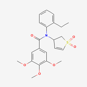 molecular formula C22H25NO6S B2911556 N-(1,1-dioxido-2,3-dihydrothiophen-3-yl)-N-(2-ethylphenyl)-3,4,5-trimethoxybenzamide CAS No. 863444-13-7