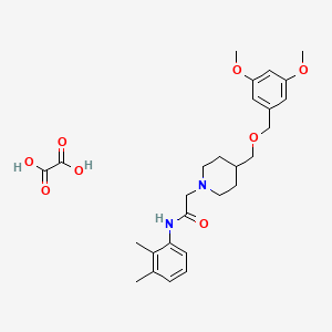 molecular formula C27H36N2O8 B2911557 2-(4-(((3,5-dimethoxybenzyl)oxy)methyl)piperidin-1-yl)-N-(2,3-dimethylphenyl)acetamide oxalate CAS No. 1396871-89-8