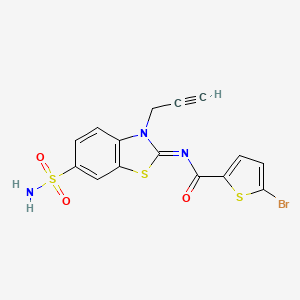 molecular formula C15H10BrN3O3S3 B2911561 (Z)-5-bromo-N-(3-(prop-2-yn-1-yl)-6-sulfamoylbenzo[d]thiazol-2(3H)-ylidene)thiophene-2-carboxamide CAS No. 887202-94-0