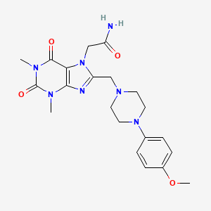 B2911566 2-(8-{[4-(4-methoxyphenyl)piperazin-1-yl]methyl}-1,3-dimethyl-2,6-dioxo-1,2,3,6-tetrahydro-7H-purin-7-yl)acetamide CAS No. 851940-90-4