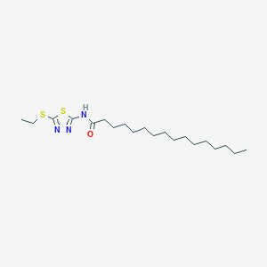 molecular formula C20H37N3OS2 B291157 N-[5-(ethylsulfanyl)-1,3,4-thiadiazol-2-yl]hexadecanamide 