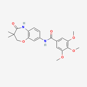 B2911595 N-(3,3-dimethyl-4-oxo-2,3,4,5-tetrahydrobenzo[b][1,4]oxazepin-8-yl)-3,4,5-trimethoxybenzamide CAS No. 921527-09-5